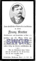 Franz Kretter sen Sterbebild
